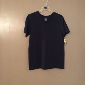 Boys Xl v neck navy blue tee shirt